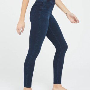 SPANX Women's Dark Blue Washed Skinny Jeggings, Jeans, Size M, Business Casual